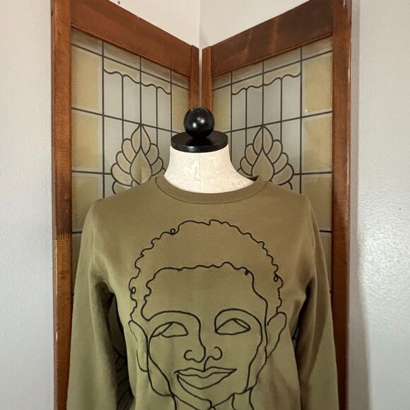 Well Worn BLM Olive Green Black Lives Matter Silhouette Sweatshirt Size XL - Picture 4 of 9